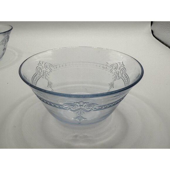 Fire-King Sapphire Blue Philbe Custard Cups – 6 oz, 4” × 2” – Set of 5 – Anchor - Picture 3 of 10